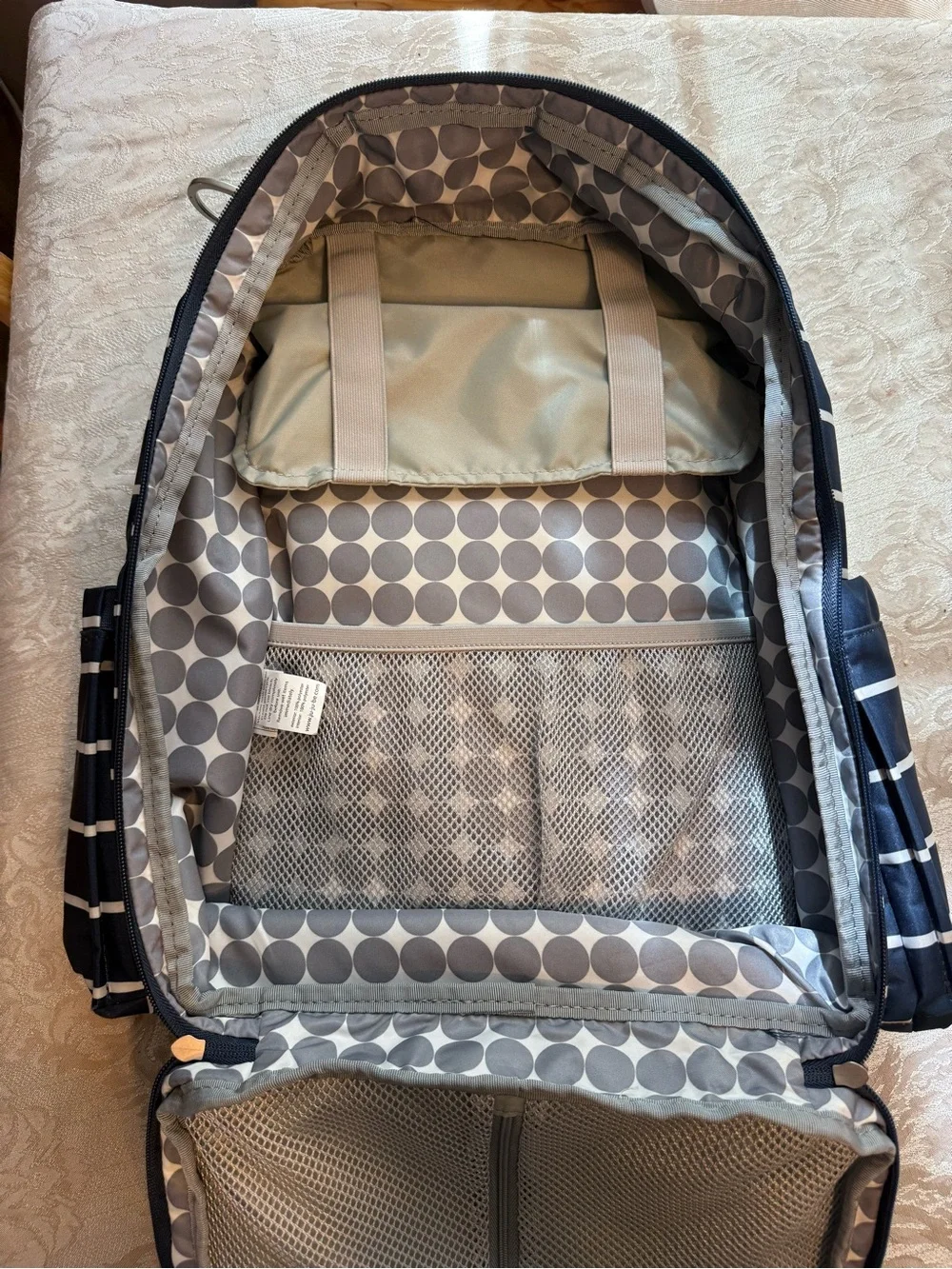 jujube Navy Striped Diaper Bag Backpack GUC